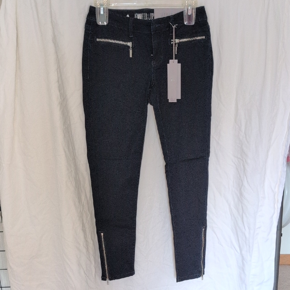 Women's Dark Navy Jeans with Zipper Details
